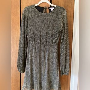 Xhilaration Gilded Gold Silver Metallic Party Glam Cocktail Dress